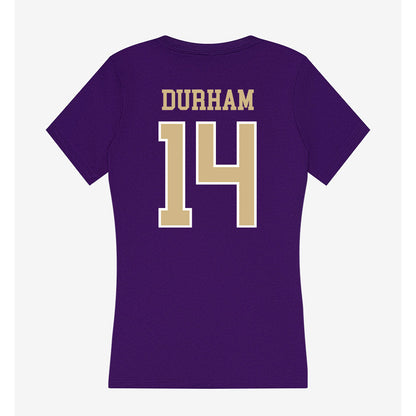 Washington - NCAA Women's Soccer : Elle Durham - Women's V-Neck T-Shirt-1
