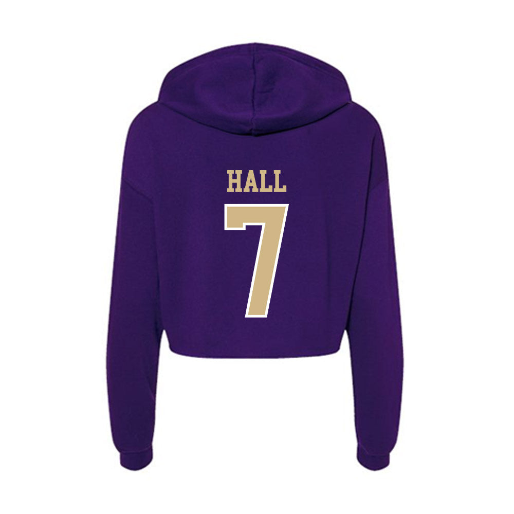 Washington - NCAA Men's Soccer : Alex Hall - Women's Crop Fleece Hoodie-1
