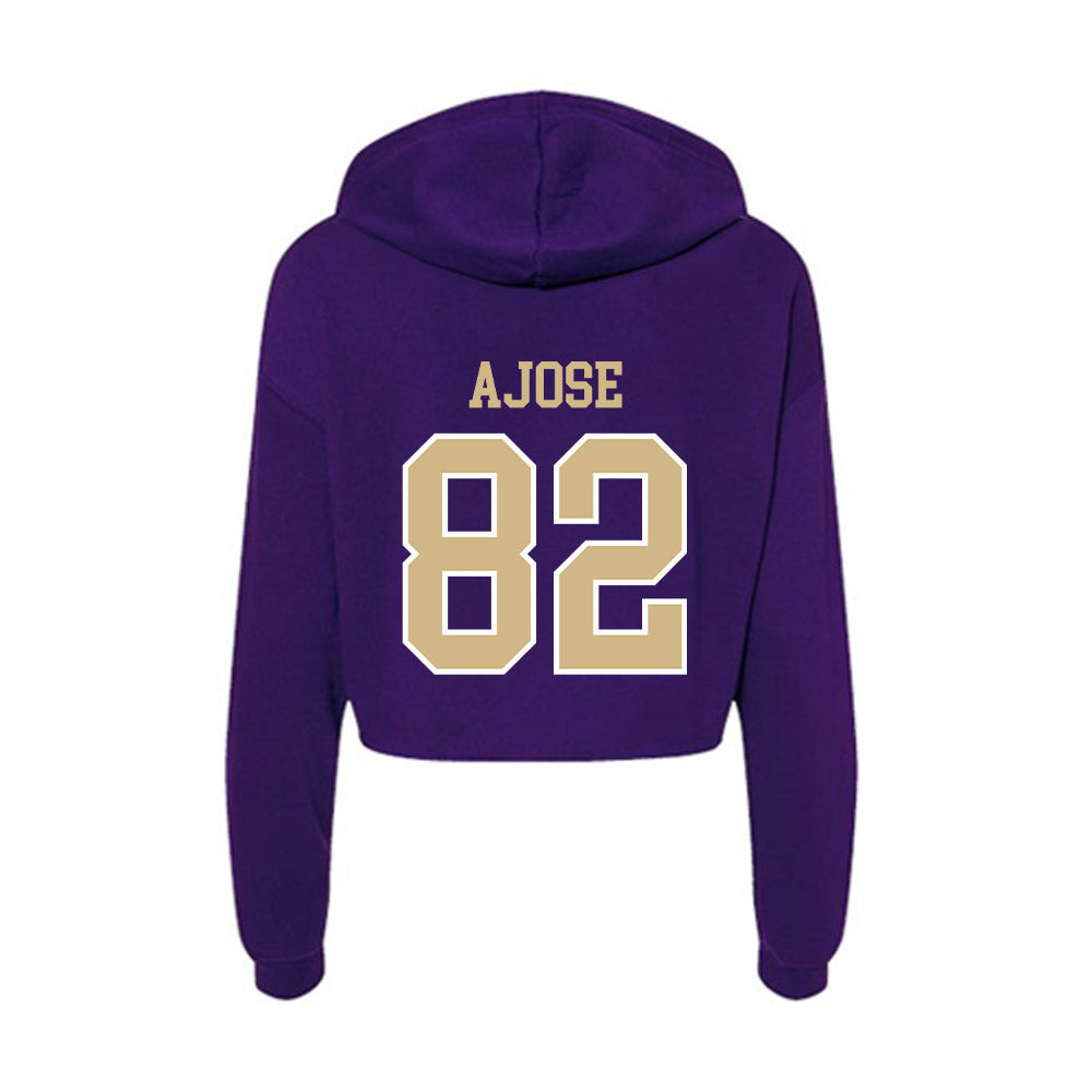 Washington - NCAA Football : Deji Ajose - Women's Crop Fleece Hoodie-1