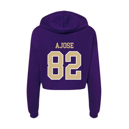 Washington - NCAA Football : Deji Ajose - Women's Crop Fleece Hoodie-1