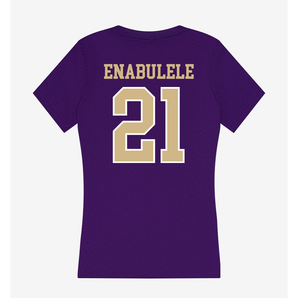 Washington - NCAA Men's Soccer : Osato Enabulele - Women's V-Neck T-Shirt-1