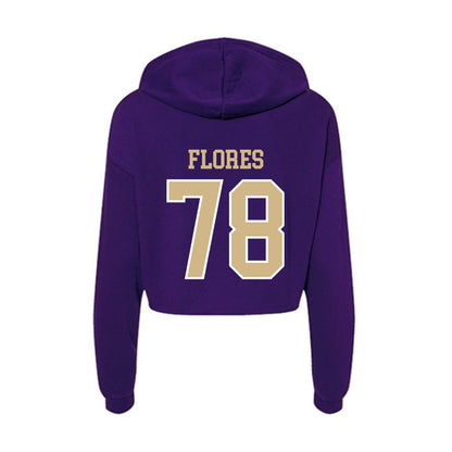 Washington - NCAA Football : Jake Flores - Women's Crop Fleece Hoodie-1