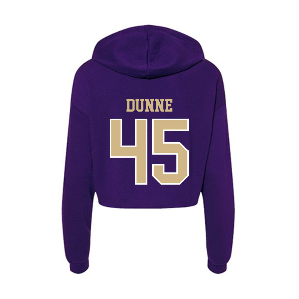 Washington - NCAA Football : Luke Dunne - Women's Crop Fleece Hoodie-1
