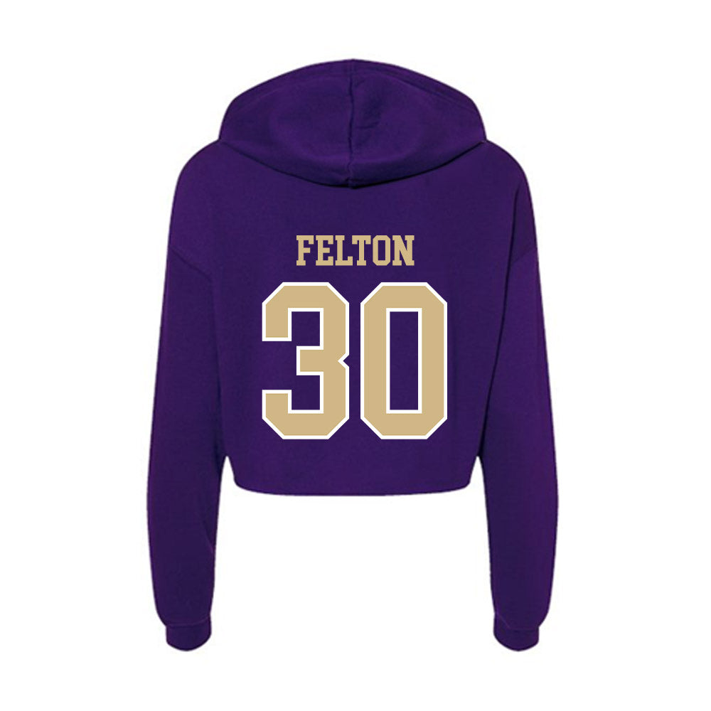Washington - NCAA Men's Soccer : Jaeger Felton - Women's Crop Fleece Hoodie-1
