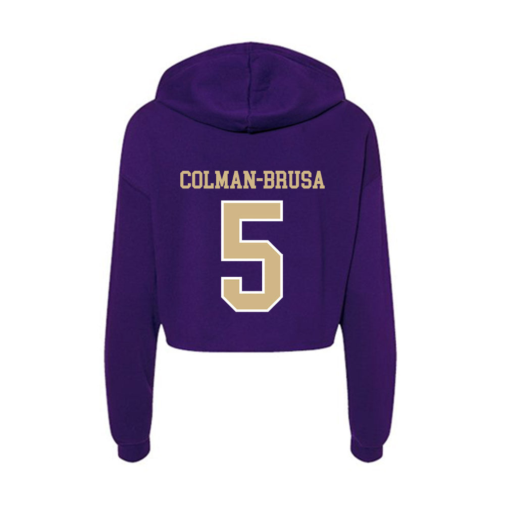Washington - NCAA Football : Derek Colman-Brusa - Women's Crop Fleece Hoodie-1