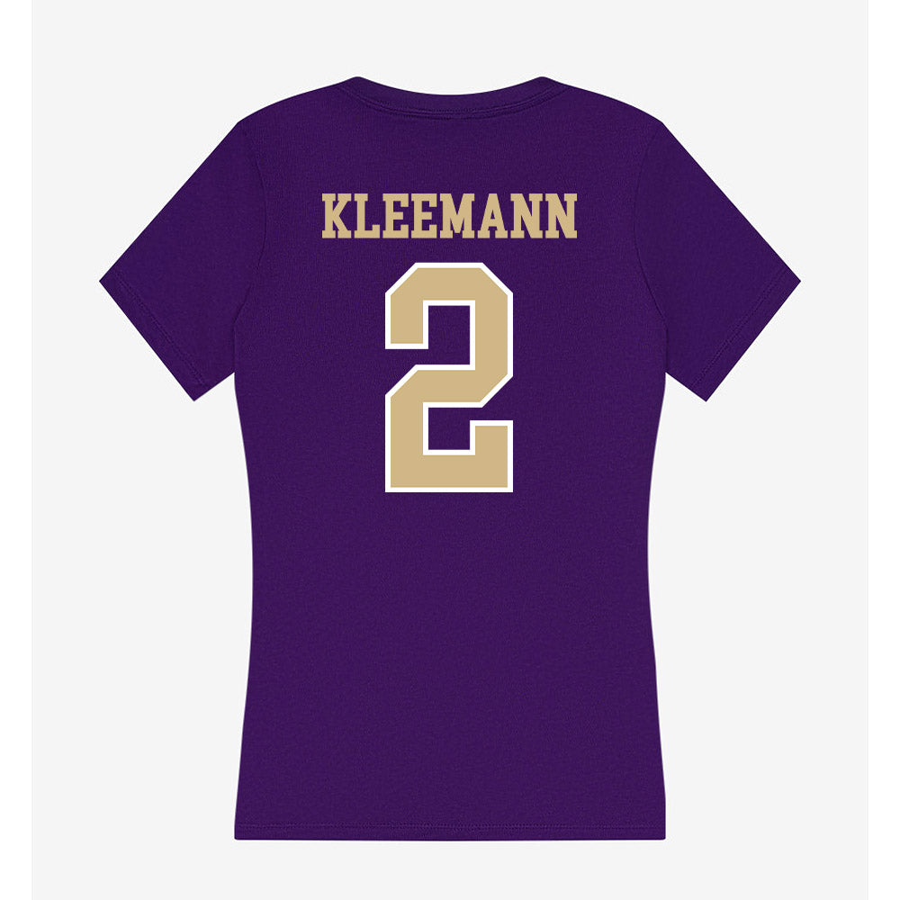 Washington - NCAA Men's Soccer : Philip Kleemann - Women's V-Neck T-Shirt-1