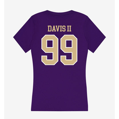 Washington - NCAA Football : Russell Davis II - Women's V-Neck T-Shirt-1
