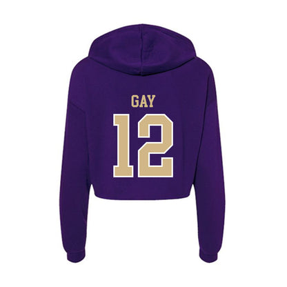Washington - NCAA Men's Soccer : Carter Gay - Women's Crop Fleece Hoodie-1
