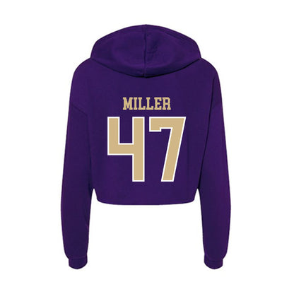 Washington - NCAA Baseball : Jay Miller - Women's Crop Fleece Hoodie-1