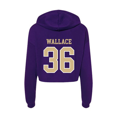 Washington - NCAA Football : CJ Wallace - Women's Crop Fleece Hoodie-1