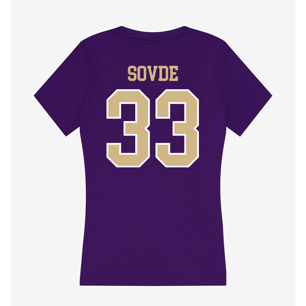 Washington - NCAA Men's Soccer : Chad Sovde - Women's V-Neck T-Shirt-1