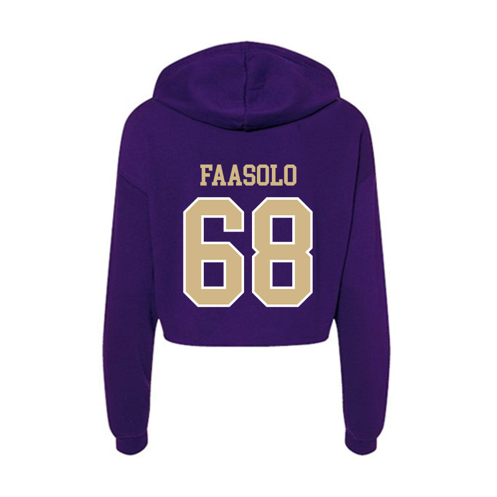Washington - NCAA Football : Soane Faasolo - Women's Crop Fleece Hoodie-1