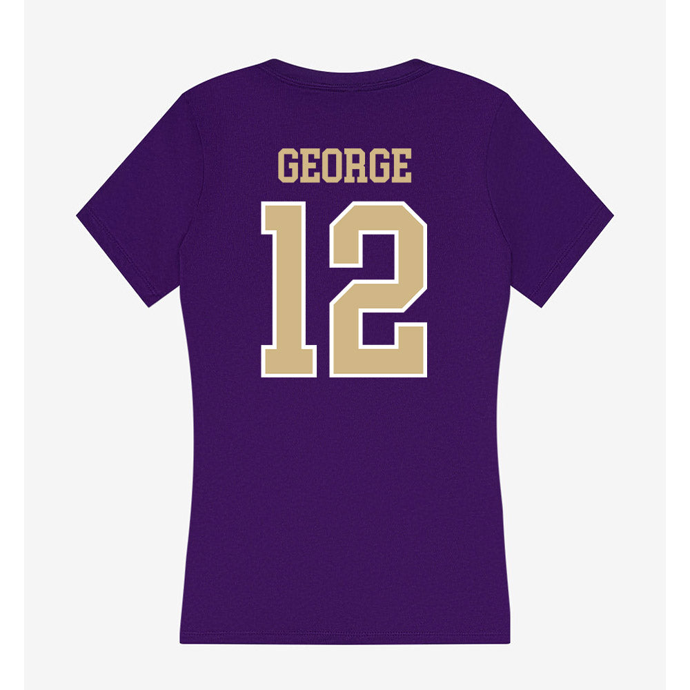 Washington - NCAA Football : Logan George - Women's V-Neck T-Shirt-1