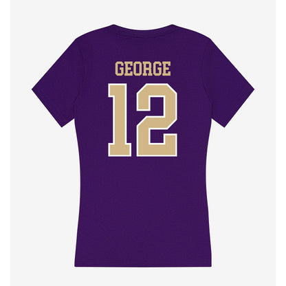 Washington - NCAA Football : Logan George - Women's V-Neck T-Shirt-1