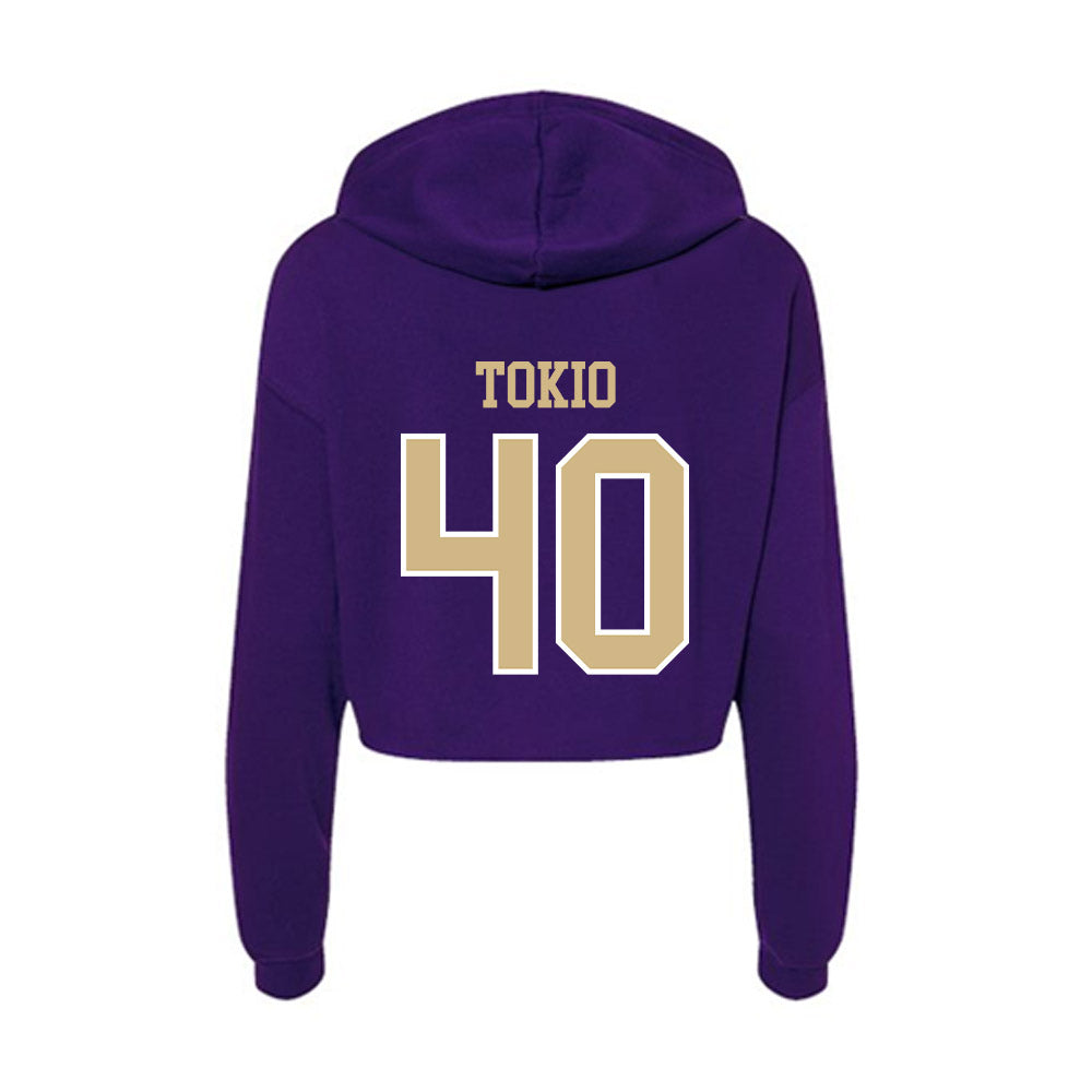 Washington - NCAA Football : Ezaya Tokio - Women's Crop Fleece Hoodie-1