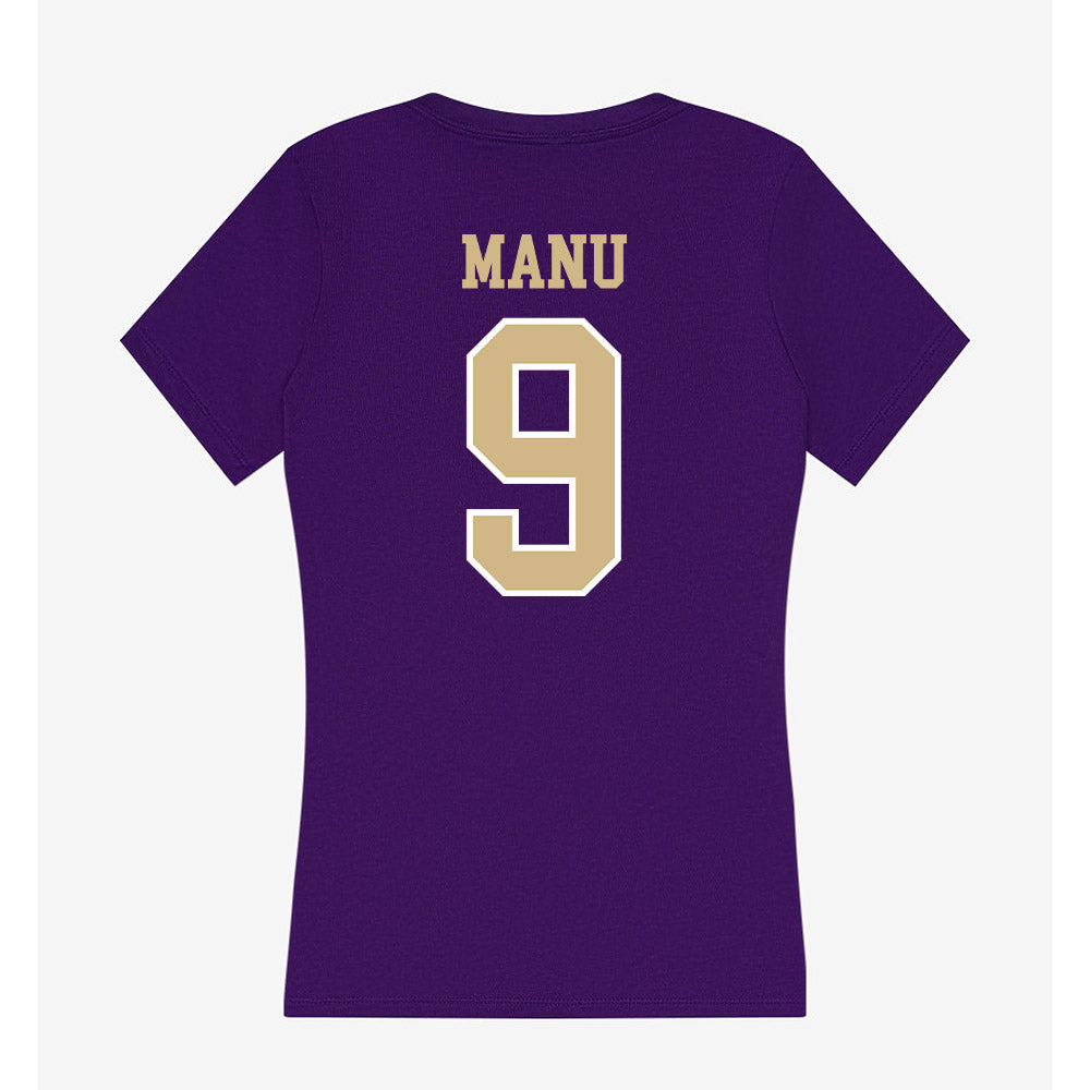 Washington - NCAA Football : Jacob Manu - Women's V-Neck T-Shirt-1