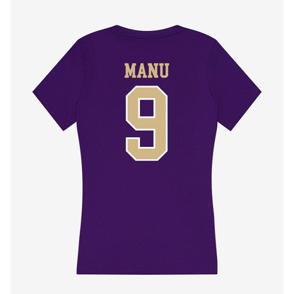 Washington - NCAA Football : Jacob Manu - Women's V-Neck T-Shirt-1