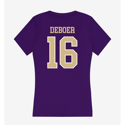 Washington - NCAA Softball : Alexis DeBoer - Women's V-Neck T-Shirt-1