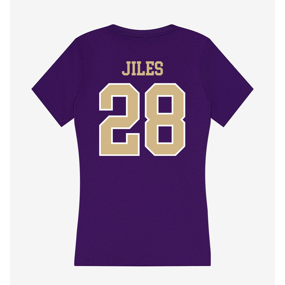 Washington - NCAA Football : Ksani Jiles - Women's V-Neck T-Shirt-1