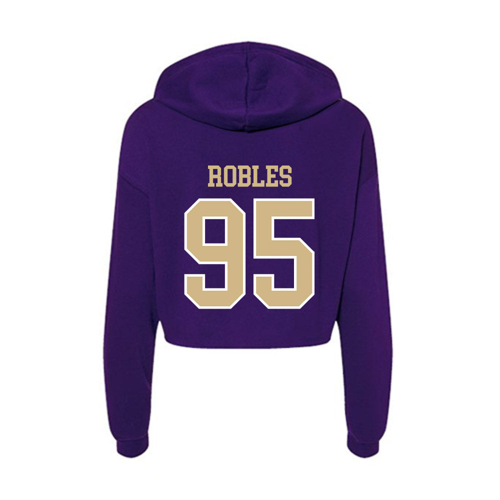 Washington - NCAA Football : Tyler Robles - Women's Crop Fleece Hoodie-1