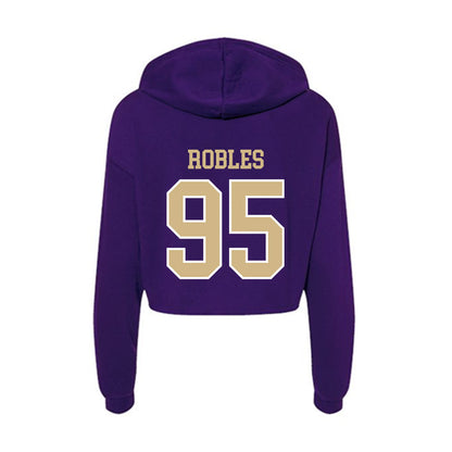 Washington - NCAA Football : Tyler Robles - Women's Crop Fleece Hoodie-1