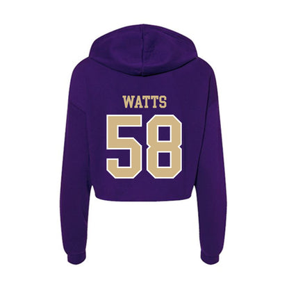 Washington - NCAA Football : Desean Watts - Women's Crop Fleece Hoodie-1