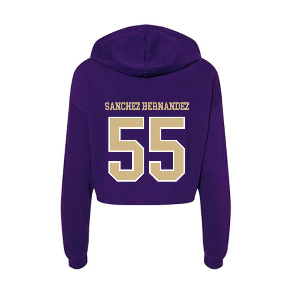Washington - NCAA Football : Victor Sanchez Hernandez - Women's Crop Fleece Hoodie-1