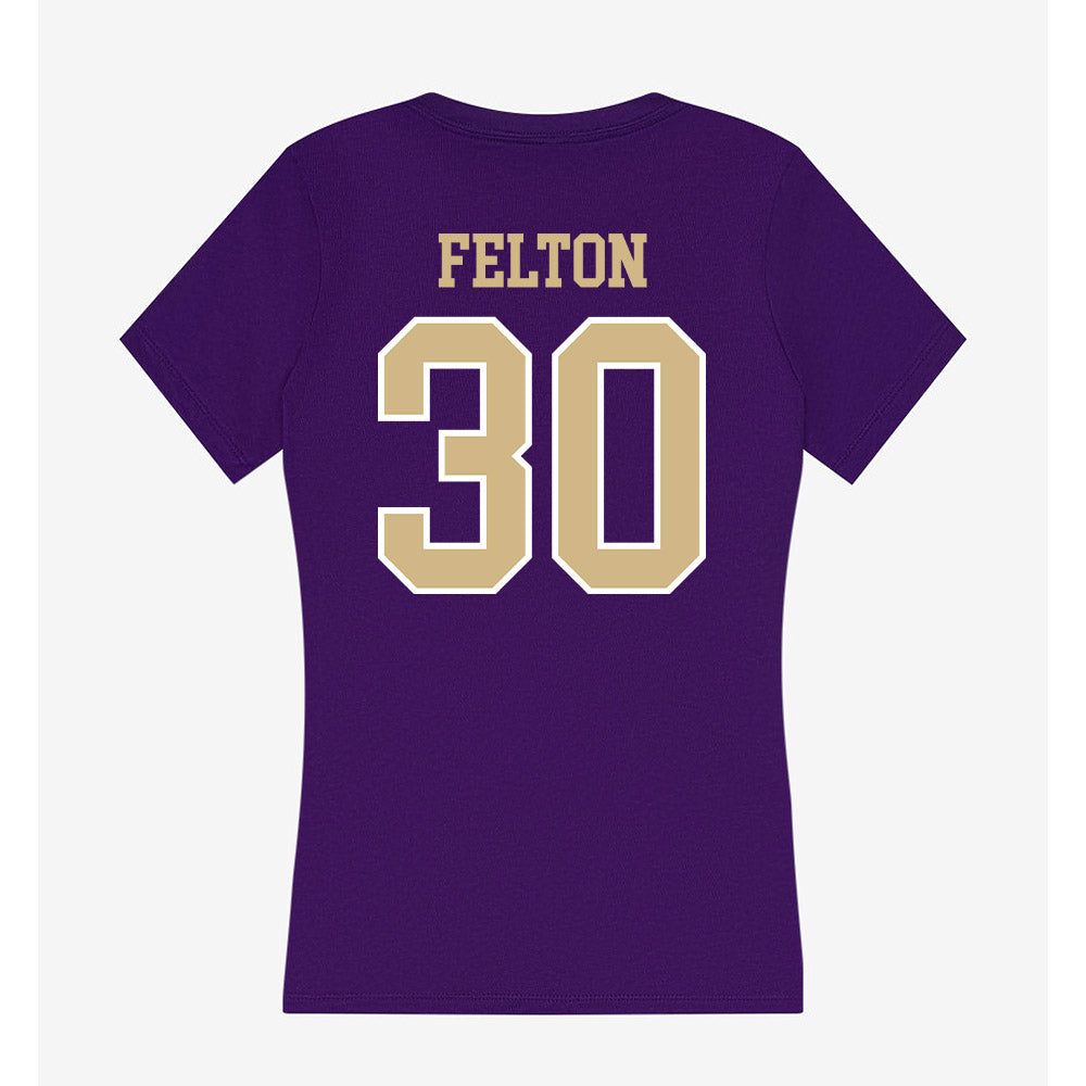 Washington - NCAA Men's Soccer : Jaeger Felton - Women's V-Neck T-Shirt-1