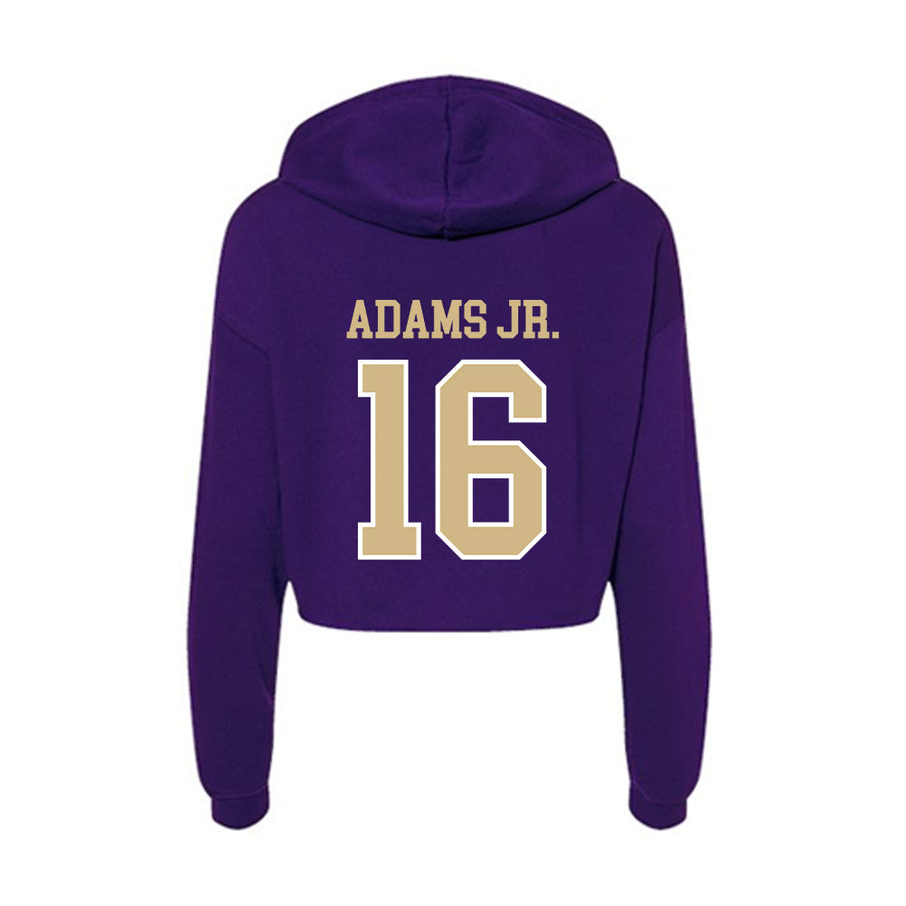 Washington - NCAA Football : Ramonz Adams Jr. - Women's Crop Fleece Hooded Sweatshirt-1