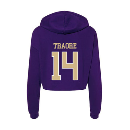 Washington - NCAA Men's Basketball : Mady Traore - Women's Crop Fleece Hoodie-1