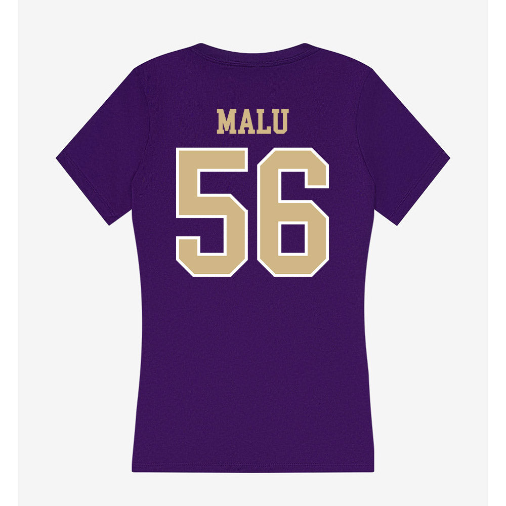 Washington - NCAA Football : Ta'Amilo Malu - Women's V-Neck T-Shirt-1