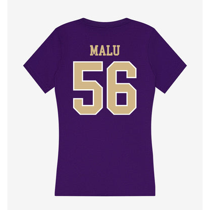 Washington - NCAA Football : Ta'Amilo Malu - Women's V-Neck T-Shirt-1