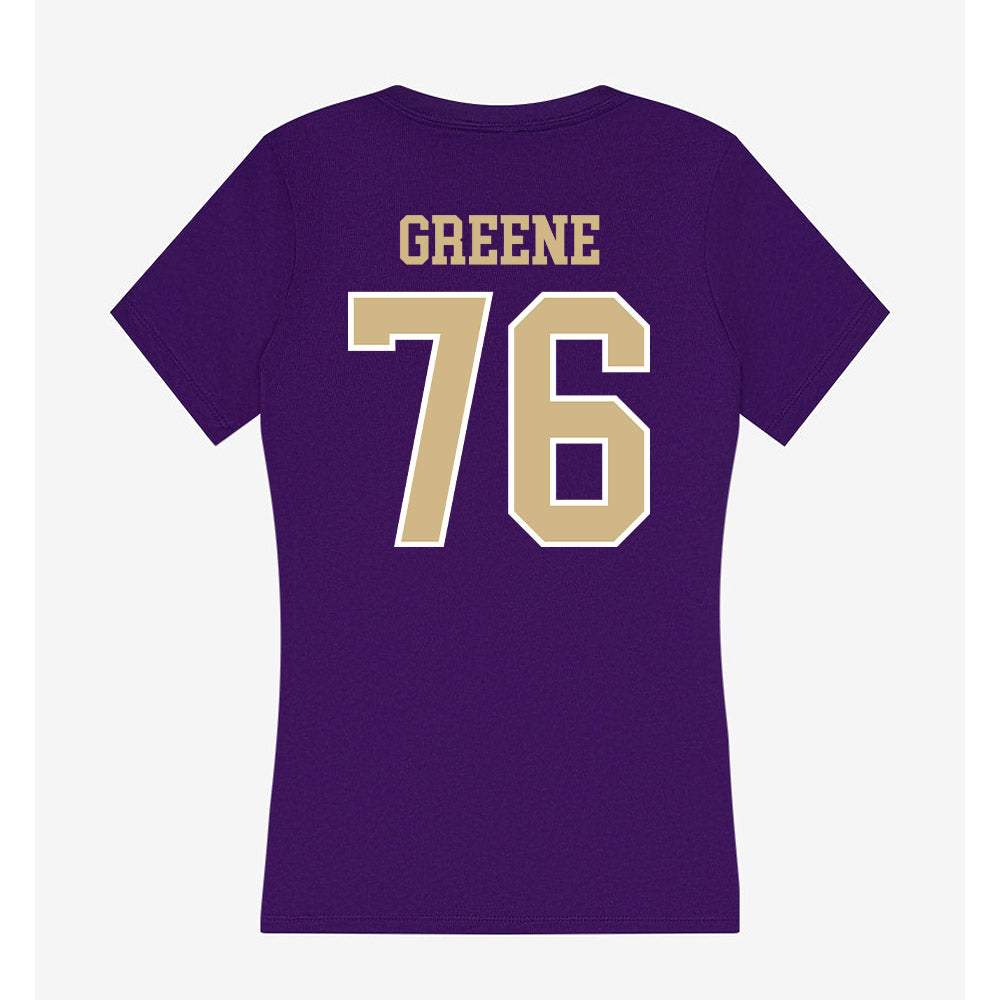 Washington - NCAA Football : Kodi Greene - Women's V-Neck T-Shirt-1