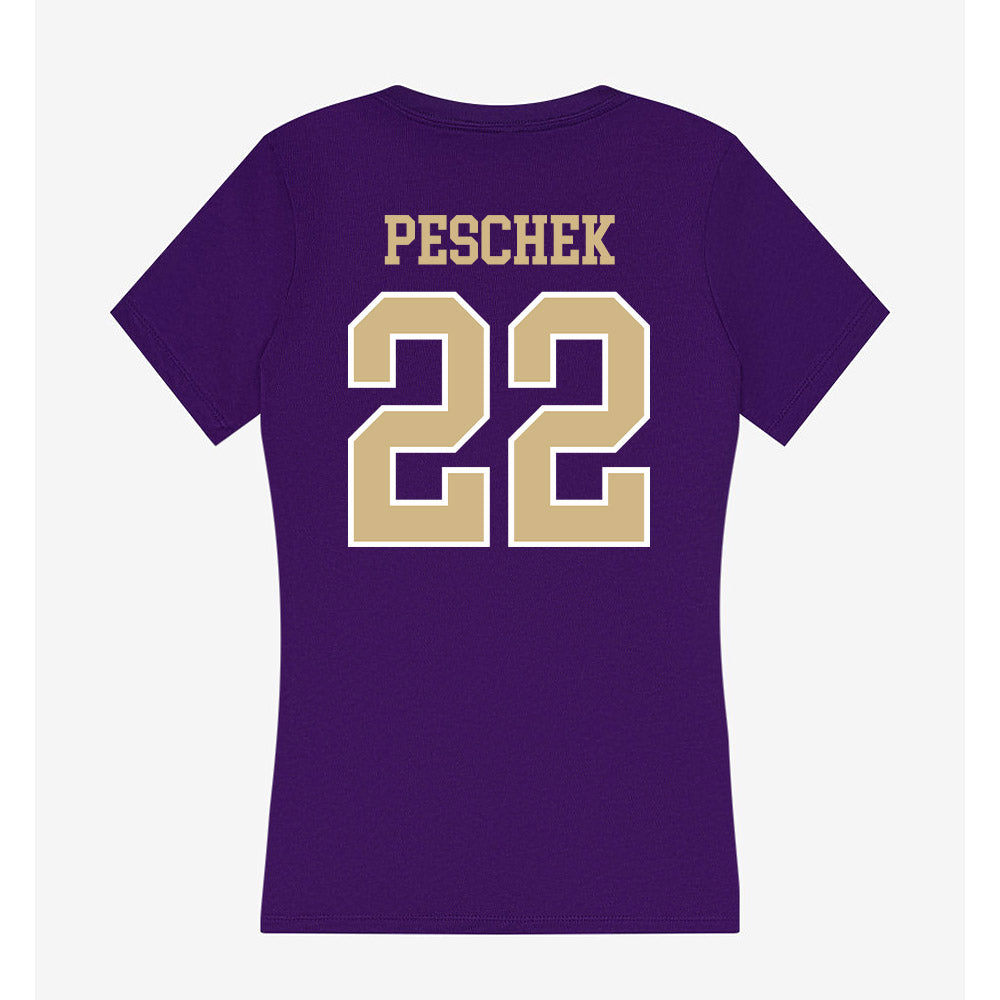 Washington - NCAA Softball : Riley Peschek - Women's V-Neck T-Shirt-1