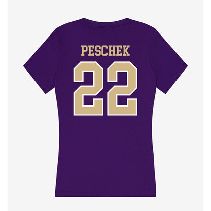 Washington - NCAA Softball : Riley Peschek - Women's V-Neck T-Shirt-1