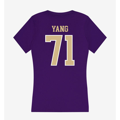 Washington - NCAA Football : Ah Deong Yang - Women's V-Neck T-Shirt-1