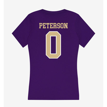 Washington - NCAA Men's Basketball : Quimari Peterson - Women's V-Neck T-Shirt-1