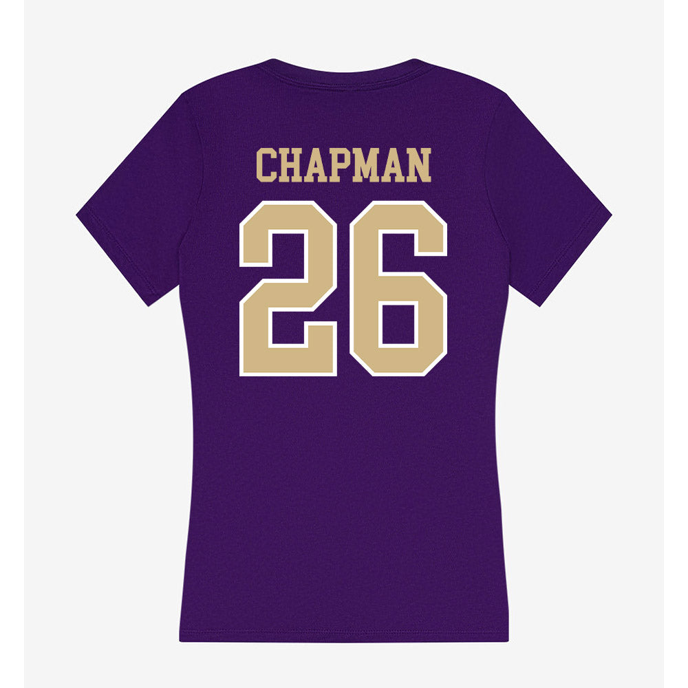 Washington - NCAA Softball : Scarlette Chapman - Women's V-Neck T-Shirt-1