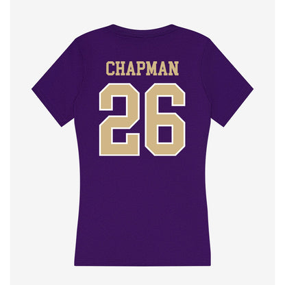 Washington - NCAA Softball : Scarlette Chapman - Women's V-Neck T-Shirt-1