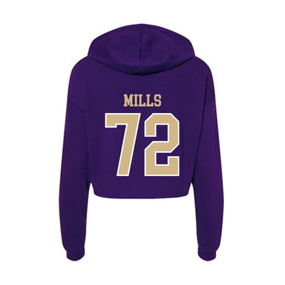 Washington - NCAA Football : John Mills - Women's Crop Fleece Hoodie-1