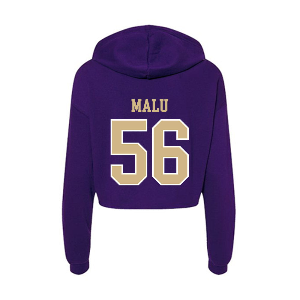 Washington - NCAA Football : Ta'Amilo Malu - Women's Crop Fleece Hoodie-1