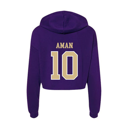 Washington - NCAA Men's Soccer : Richie Aman - Women's Crop Fleece Hoodie-1