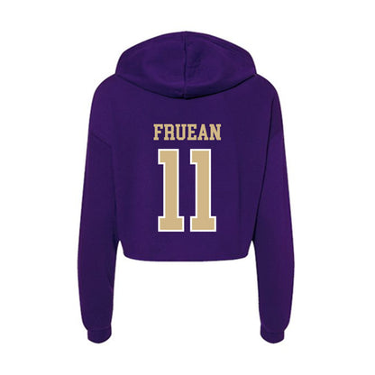 Washington - NCAA Football : Ramzak Fruean - Women's Crop Fleece Hooded Sweatshirt-1