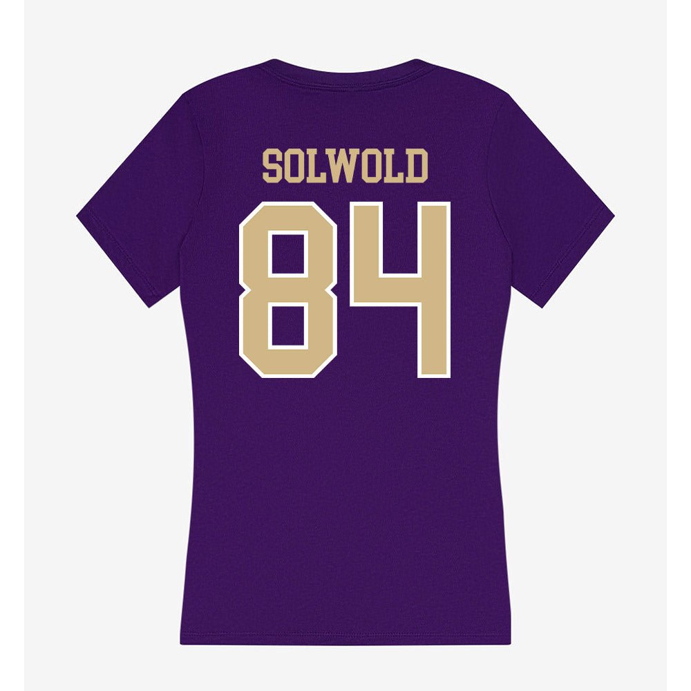 Washington - NCAA Football : Hunter Solwold - Women's V-Neck T-Shirt-1