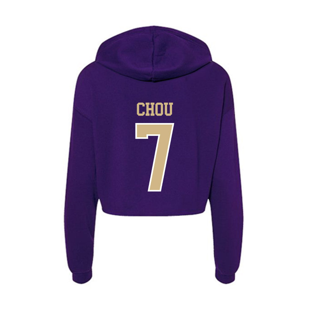 Washington - NCAA Women's Soccer : ANGELICA Chou - Women's Crop Fleece Hoodie-1