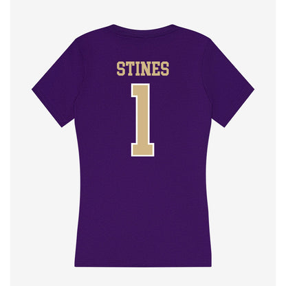 Washington - NCAA Women's Basketball : Hannah Stines - Women's V-Neck T-Shirt-1
