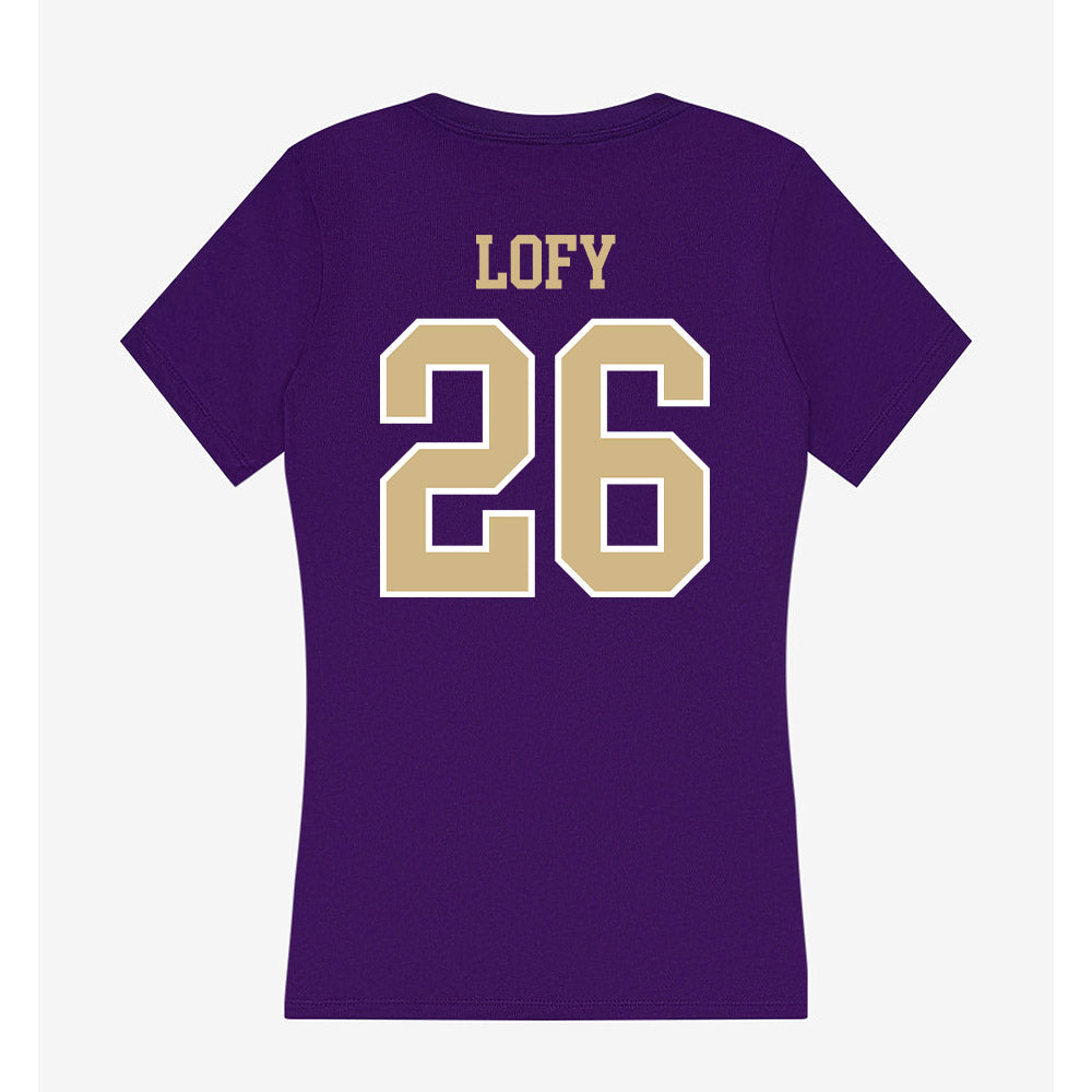 Washington - NCAA Men's Soccer : Connor Lofy - Women's V-Neck T-Shirt-1