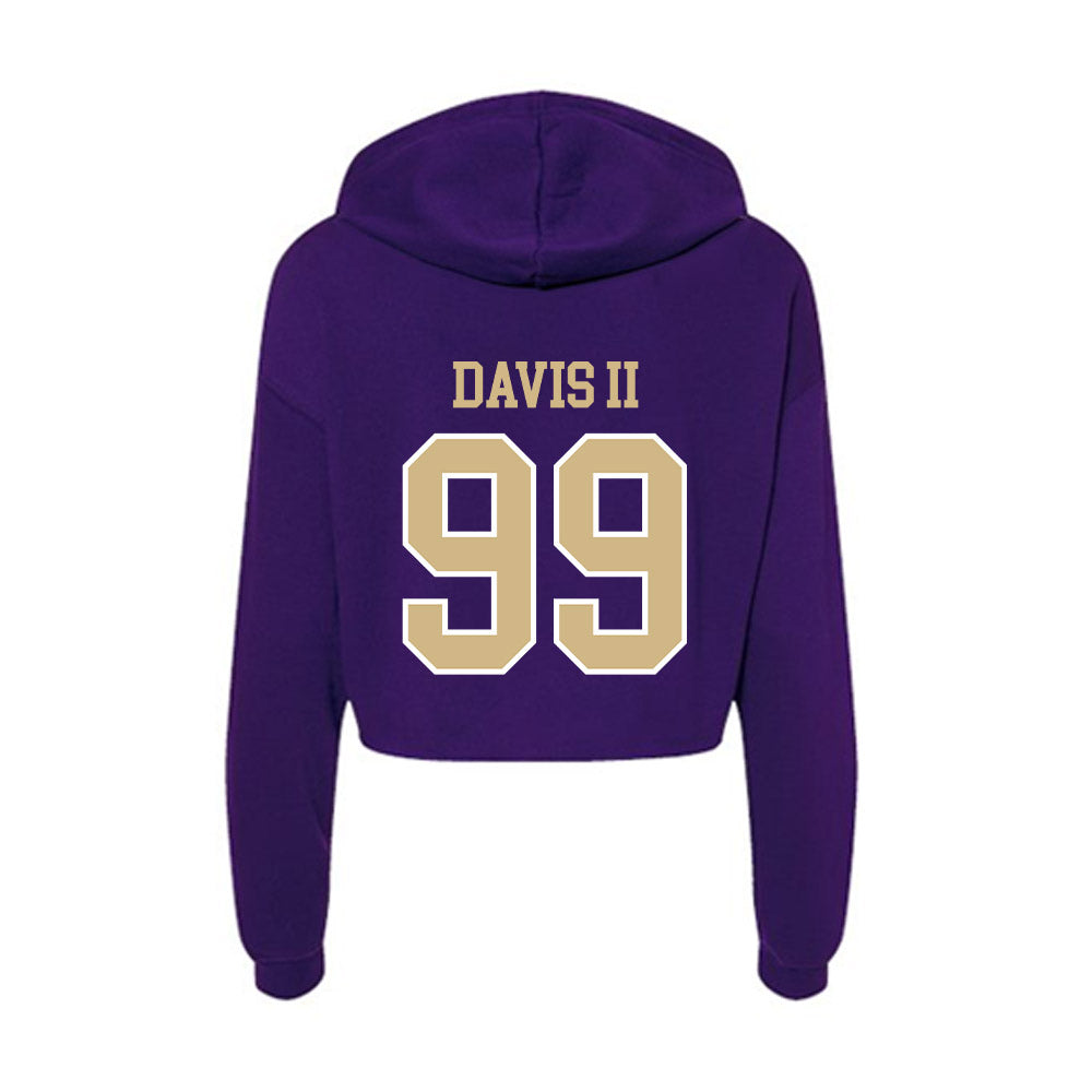 Washington - NCAA Football : Russell Davis II - Women's Crop Fleece Hoodie-1