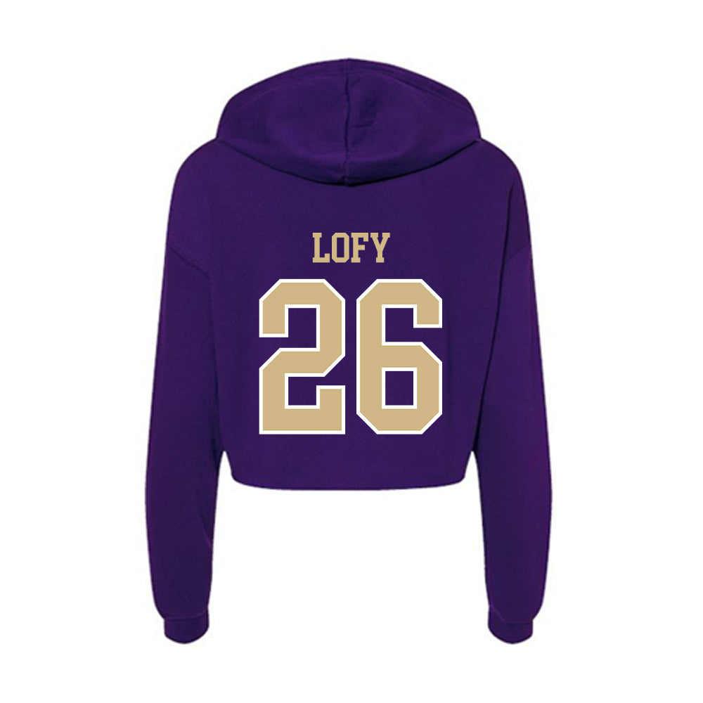 Washington - NCAA Men's Soccer : Connor Lofy - Women's Crop Fleece Hoodie-1