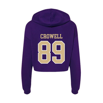 Washington - NCAA Football : Charlie Crowell - Women's Crop Fleece Hoodie-1